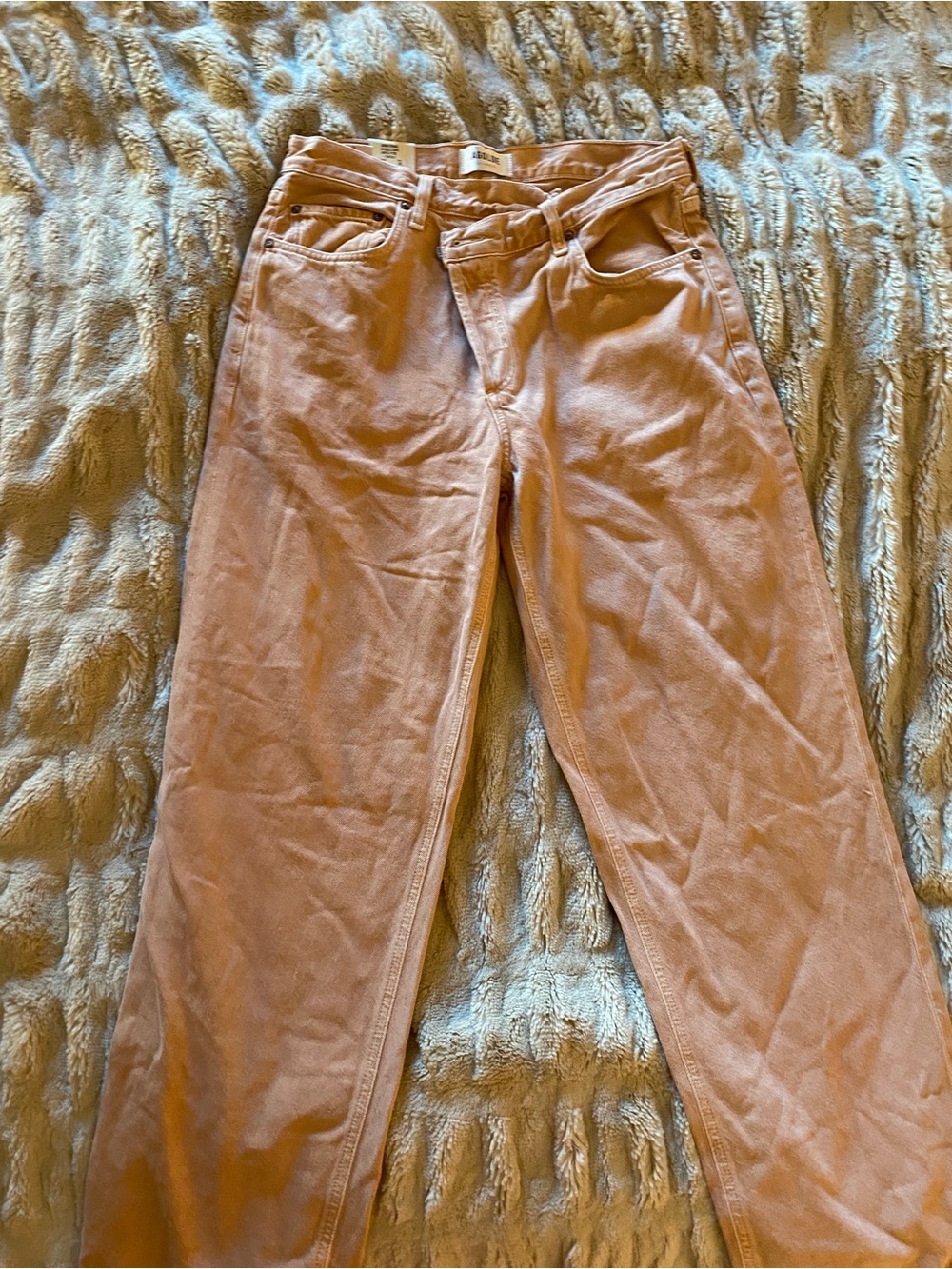 AGOLDE Blush Pink Straight-Leg Jeans